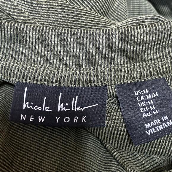 Nicole Miller Green Short Cap Sleeve Ribbed Knit Shift Tank Maxi Dress Size M - Picture 3 of 4